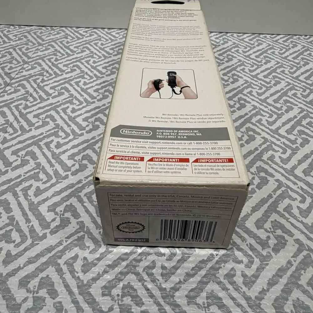 Nintendo Wii Black Nunchuk - Brand New, Open Box CIB